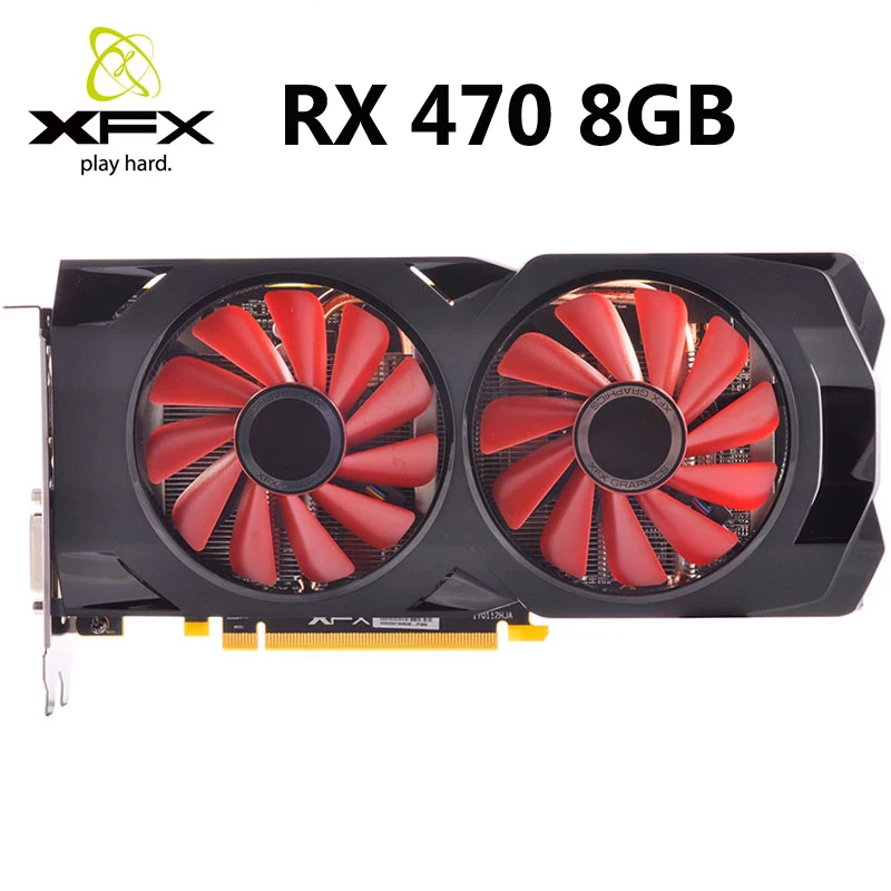 XFX RX 470 8 Гб видеокарты 256Bit GDDR5 для AMD 400 серии VGA карты RX470 8GB DisplayPort HDMI б/у|Видеокарты| |