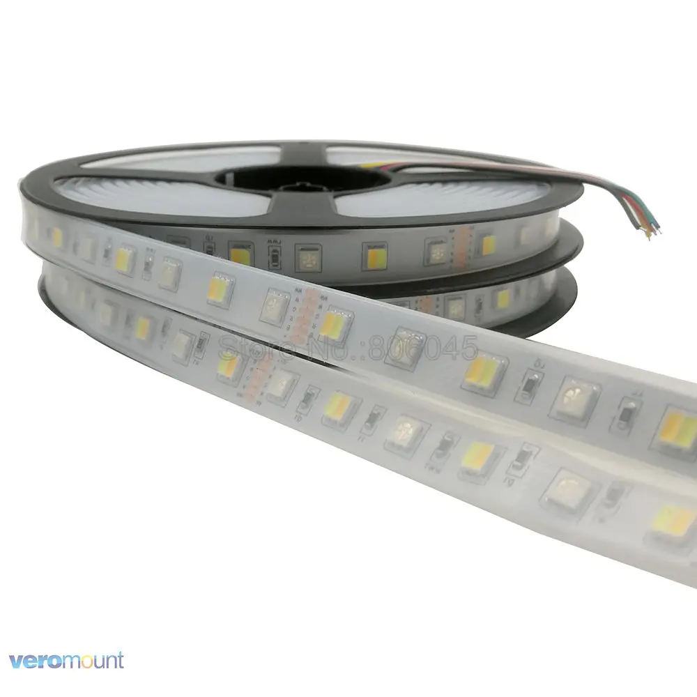 5 м 5050 Светодиодная лента RGB+ CCT RGB+ CW+ WW 2 в 1 светодиодный чип с регулируемой цветовой температурой IP20/IP65/IP67 Водонепроницаемый 12 в 24 в 12 мм