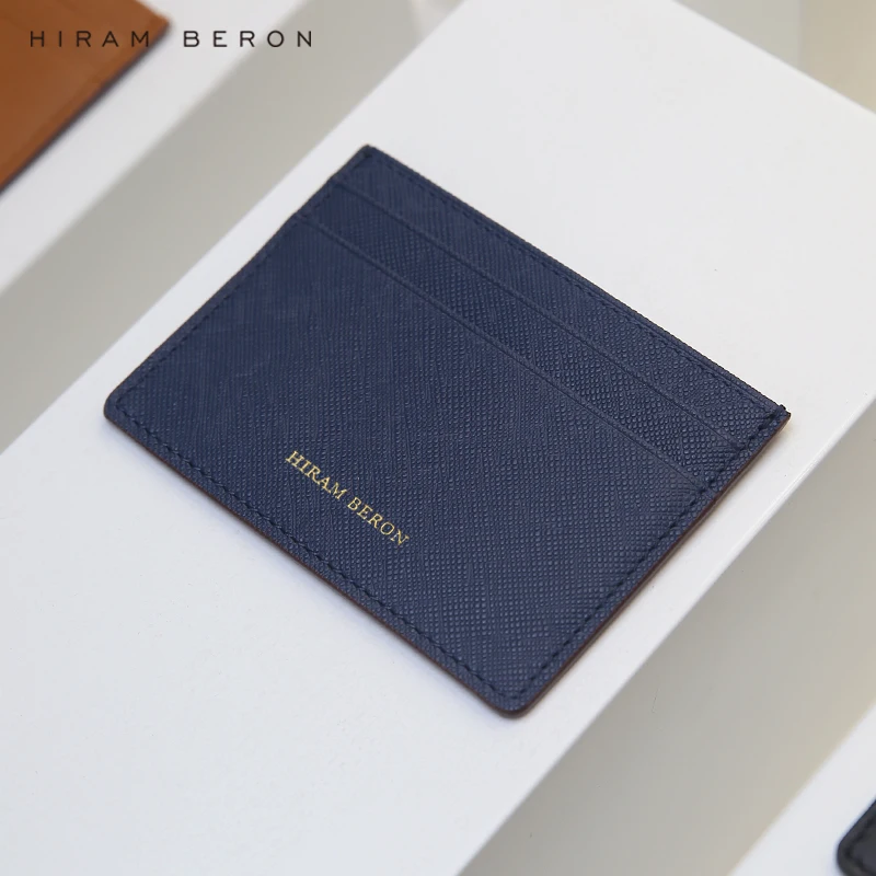 

Hiram Beron Personalised Monogram Saffiano Leather Card Wallet Case for Men Business Accessories Dropship
