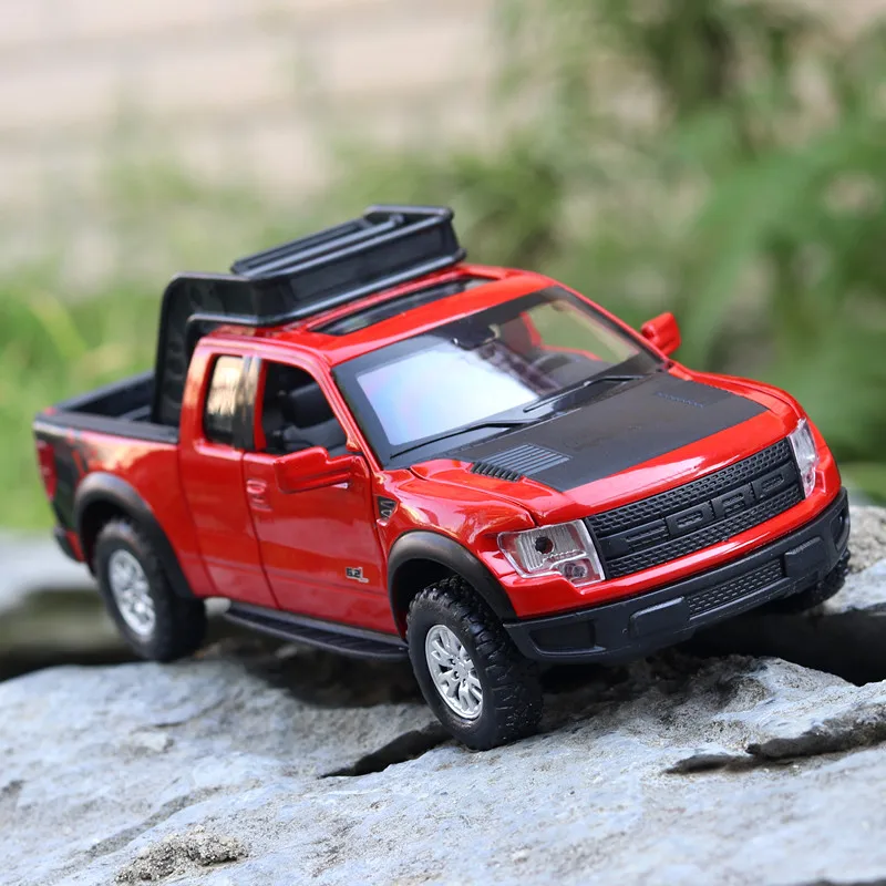Новый 1:32 Масштаб автомобиль сплав цинка модель автомобиля Ford raptor звук и