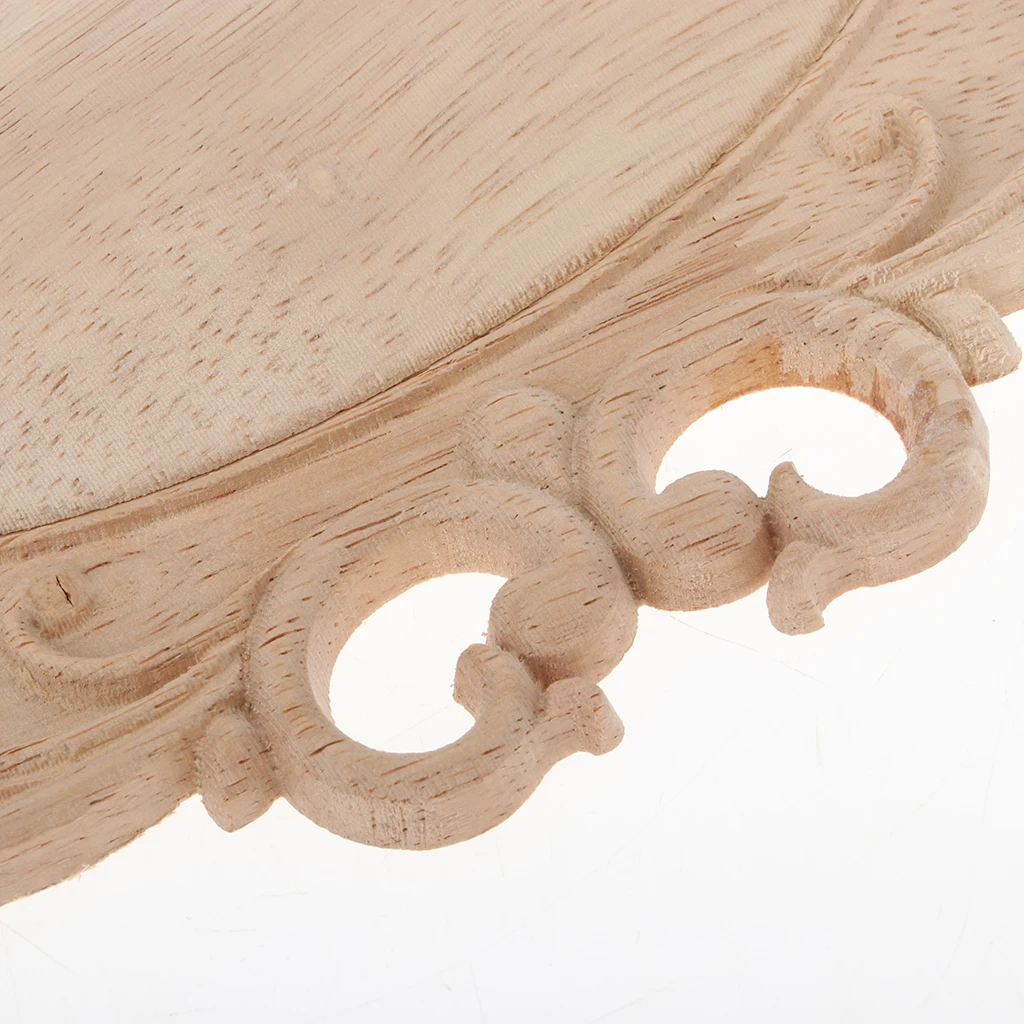 

Vintage Wooden Carved Unpainted Frame Door Corner Onlay Furniture Corners Home Decoration Appliques - 10.24x5.71 inch