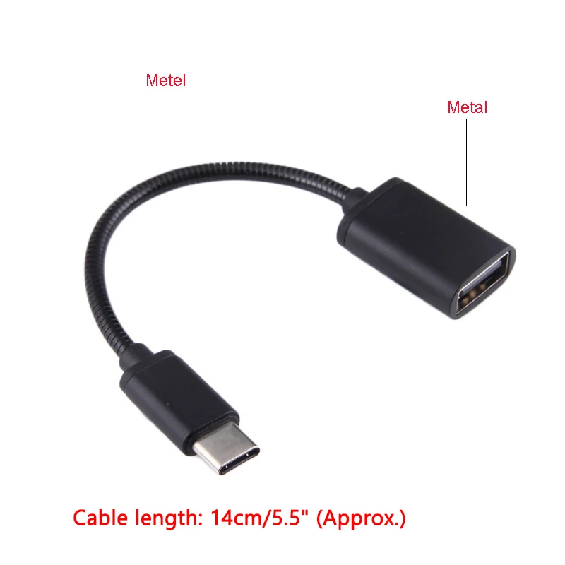 Металлический кабель-переходник usb-c 3 1 (штекер)/USB (гнездо) для синхронизации