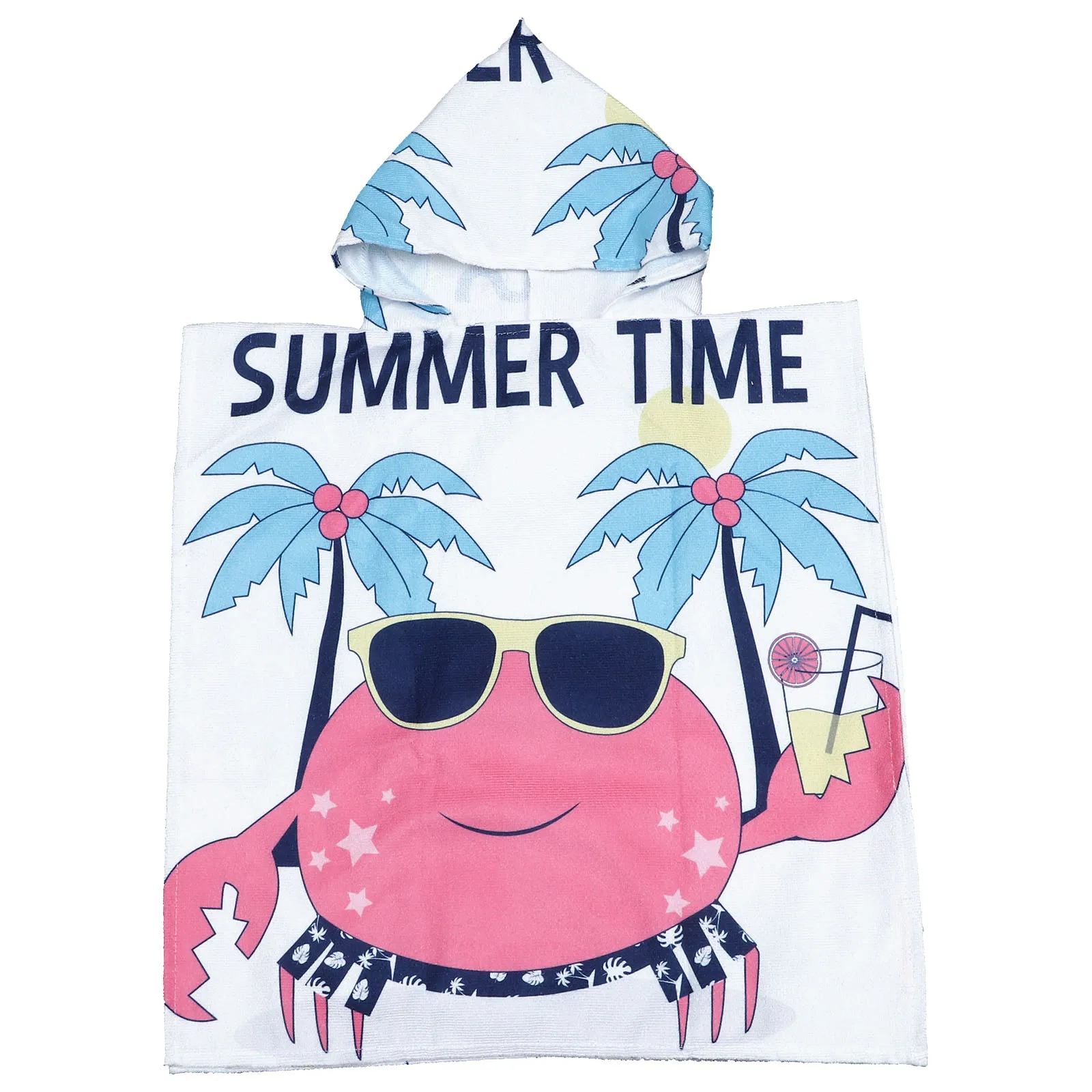 

1Pc Children Cartoon Bathrobe Breathable Polyester Bath Towel for Bathroom