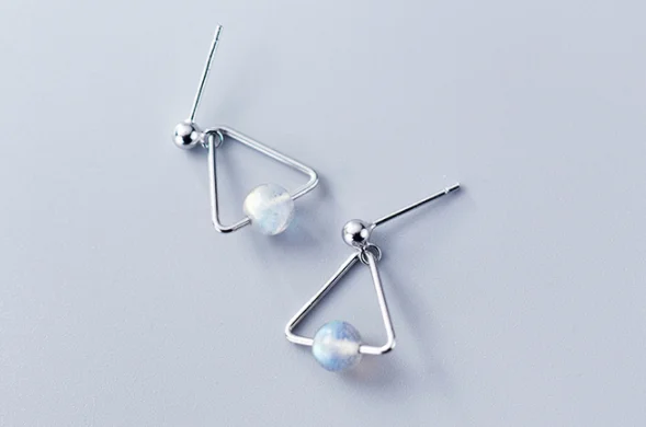 Аутентичные настоящие серьги из серебра 100% бриллиантов с натуральным лунным