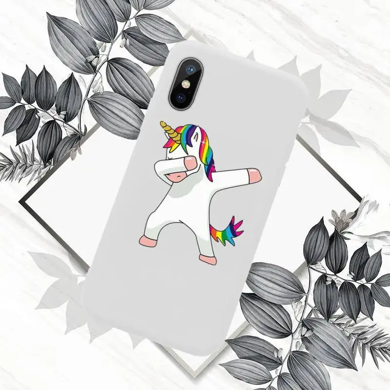 

Funny cute unicorn Phone Case White Candy Color for iPhone 11 12 mini pro XS MAX 8 7 6 6S Plus X SE 2020 XR