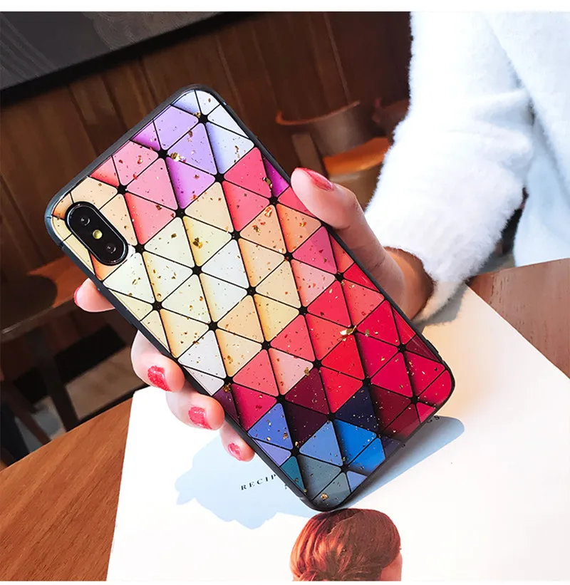 Чехол для телефона с сеткой iPhone 6 6s 7 8 X XS XR XSMAX Обложка блестками Золотая фольга