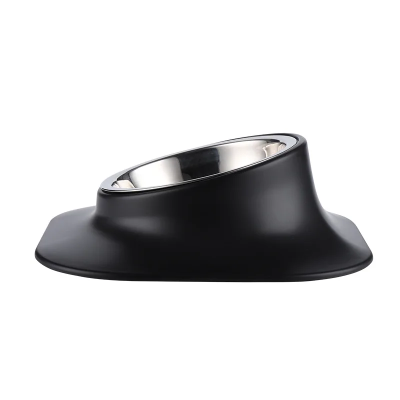 

Double Pet Bowl Stainless Steel Dog Cat Feeder Tilt Neck