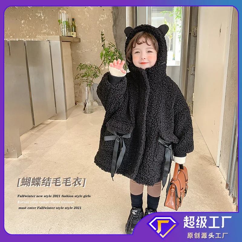 

Children's Clothing Girls Long Thick Coat For Fall/Winter 2021 New Girls Wool Sweater Trend