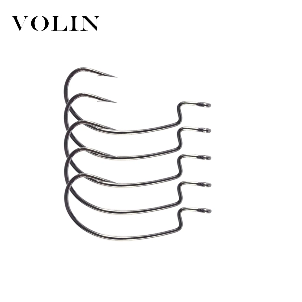 

VOLIN NEW Sharp Fishing Hook 1 Bag Soft Worm Fishing Hook Soft Bait Worm Lead Hook 1# 1/0 2/0 3/0 4/0 5/0 Fishing Tackle Hooks