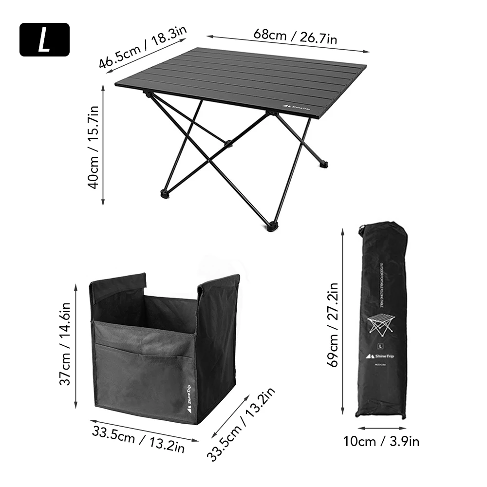 

Outdoor Folding Picnic Table with Seat Pocket Camping Desk with Waterproof Tableware Clothes Storage Bag Camping Backyard Use