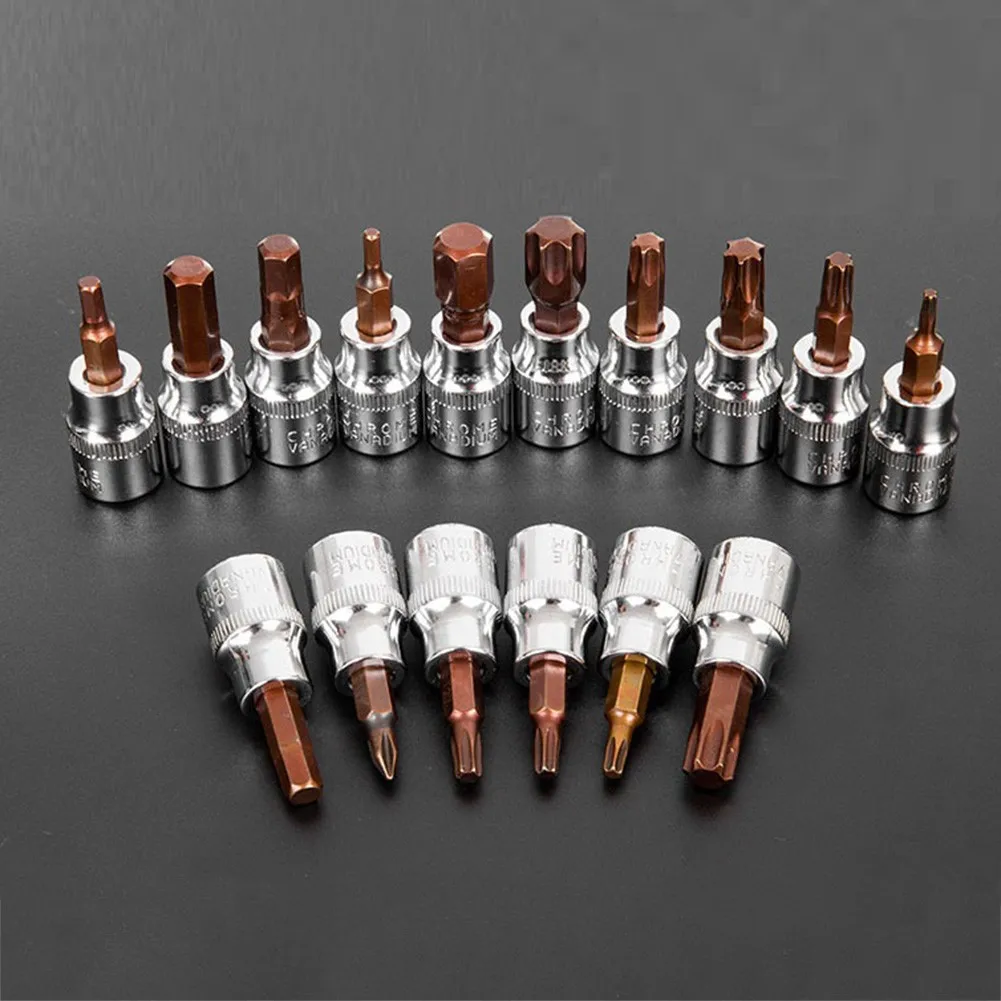 

1pc 3/8 Drive Hex Socket Bit H3-H10 Screw Driver T10-T55 Socket Screwdriver Bit Hand Tool Kit Drive Bit Socket Hexagonal Bits