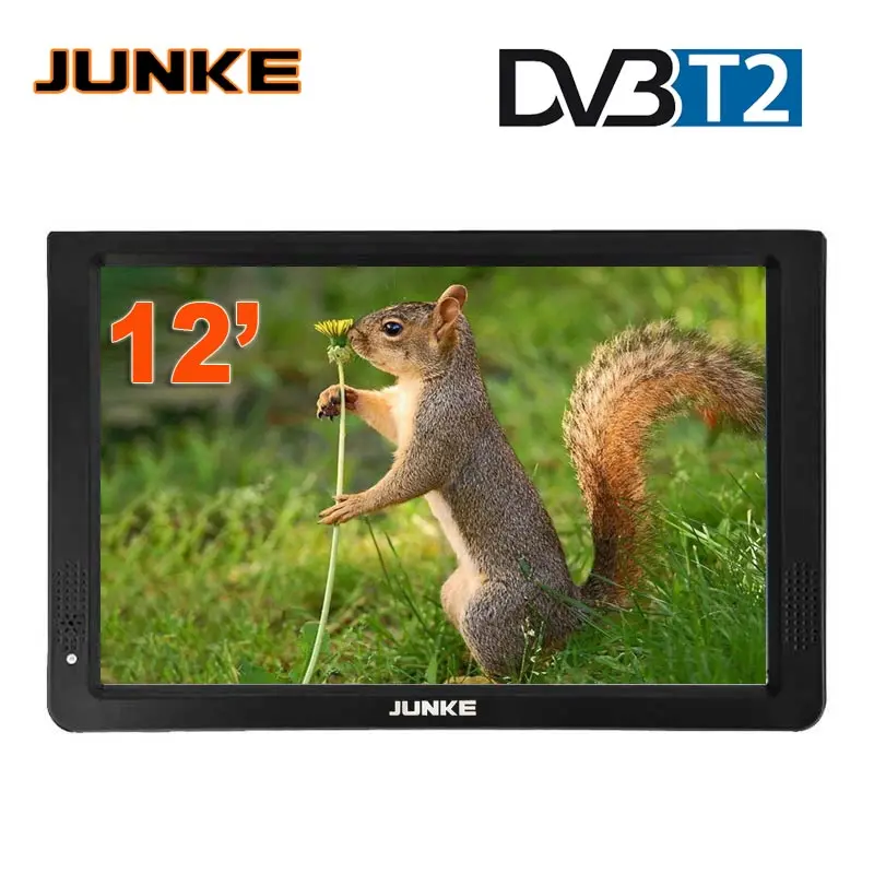 Портативный телевизор JUNKE HD видеоплеер 12 дюймов цифровой и аналоговый сигнал