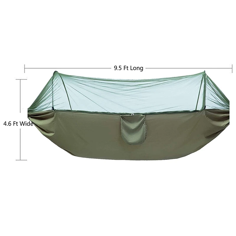 

Hammock with Mosquito Net & Tree Straps Lightweight Parachute Fabric Travel Bed for Hiking,Backpacking,Backyard,Camp,Etc
