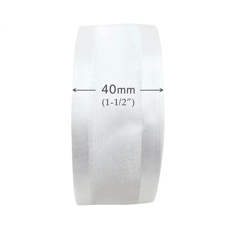(50 ярдов/рулон) 40 мм белая мягкая лента из органзы с широкой стороны оптом