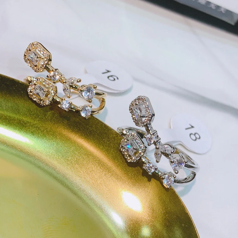 HIBRIDE Модные женские ювелирные изделия ручной работы AAA кольца с фианитом для