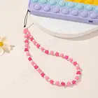 Подвеска для телефона, Очаровательная акриловая бусина, сердце, бусины, искусственные ремешки, цепочка для сотового телефона, шнурок