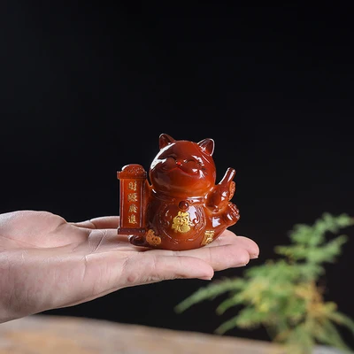 Украшения для чая с изображением кошки на удачу меняющие цвет Креативные