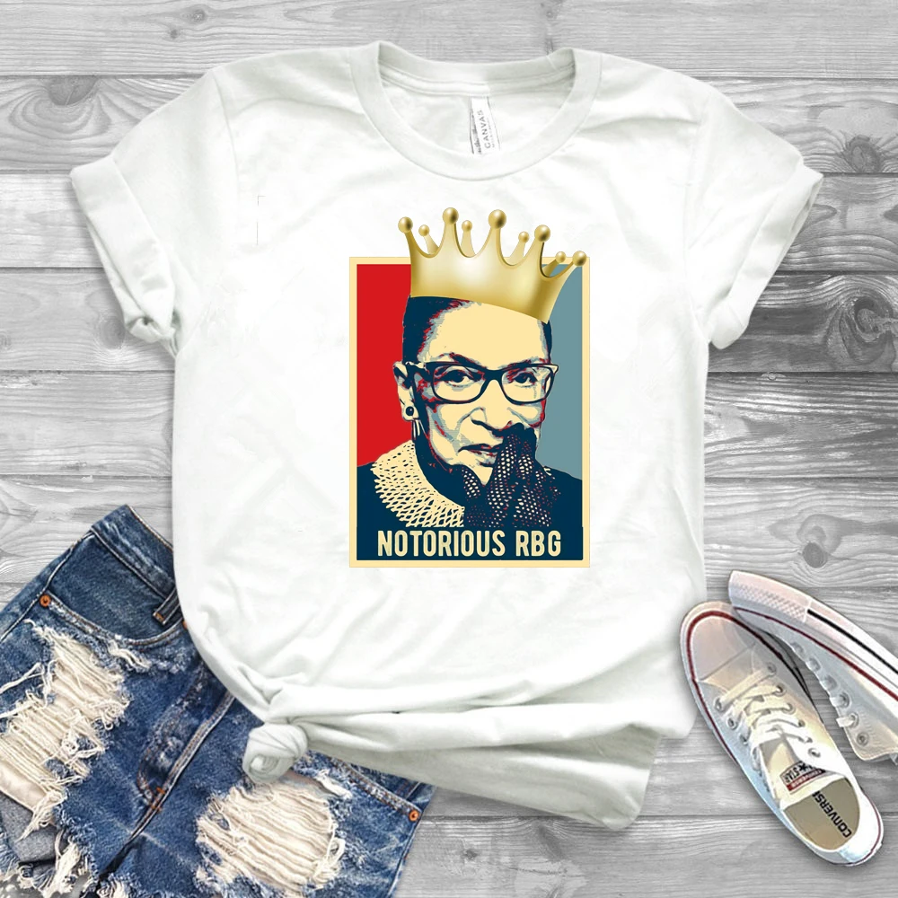 

Ruth Bader Ginsburg Shirt Vintage Notorious RBG Tee Queen Crown RGB Graphic Tee Aesthetic Harajuku Shirts Women Equality Tops