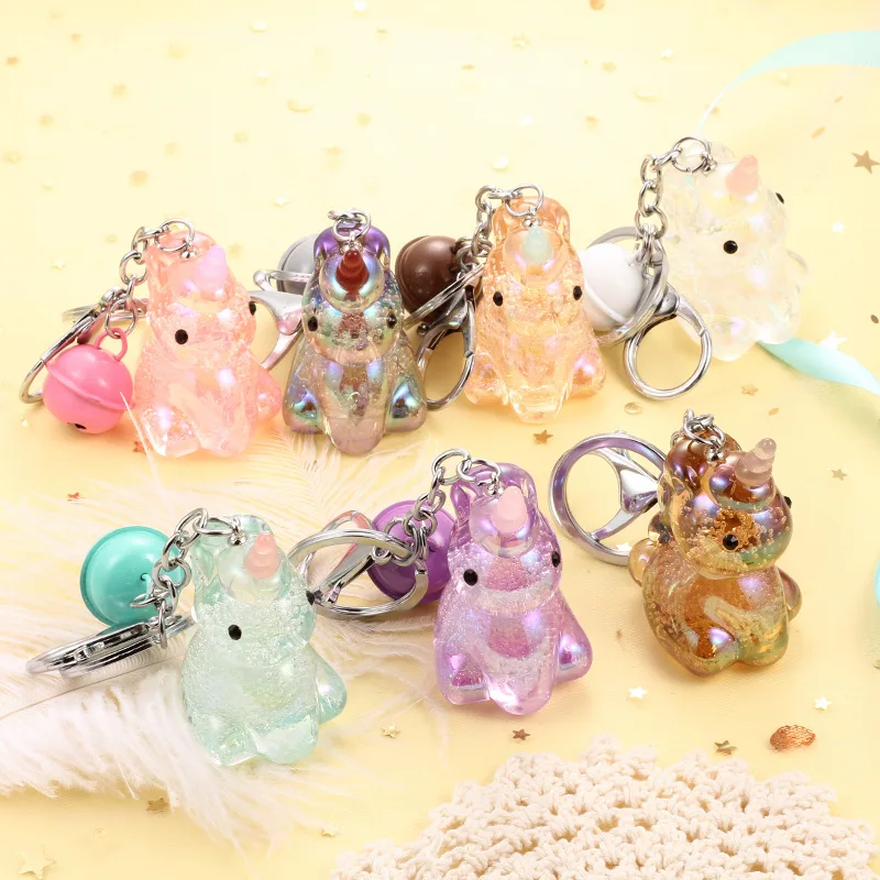 

Fashion Cartoon Bubble Unicorn Keychain Crystal Keychain Cute Lady Jewelry Pendant Keychain Car Handbag Accessories Keychain