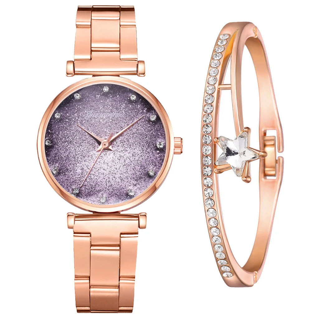 

Ladies New Korean Steel Belt Trend Quartz Watch Students Versatile Leisure Starry Sky Watch Festival Birthday Gift