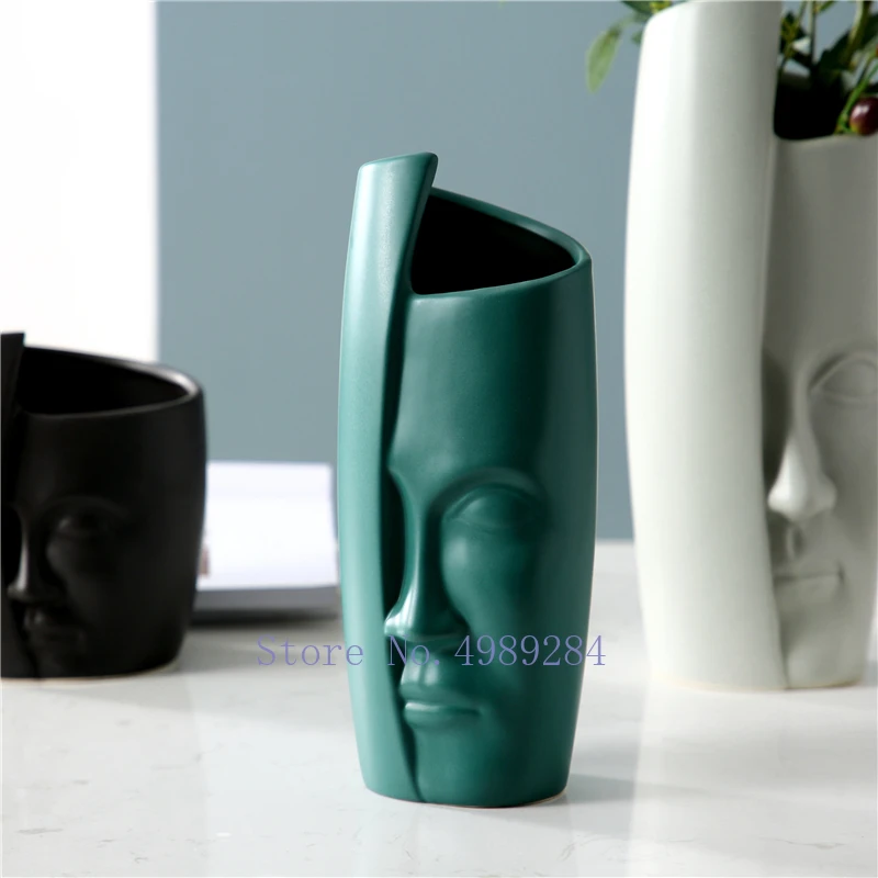 Керамическая ваза в скандинавском стиле креативное украшение с абстрактным
