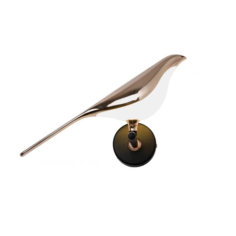 

Postmodern Gold Plating Bird Led Wall Light Creativity Bedside Bedroom Stairs Sconce Wall Lamp Decoration Lighting Fixtures