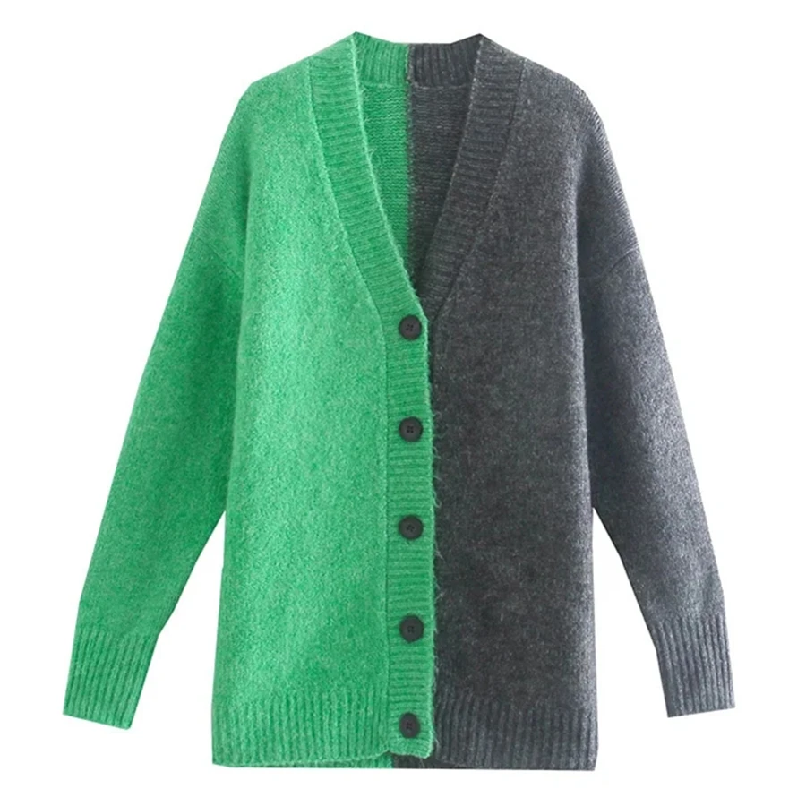 

Женский однобортный трикотажный кардиган Maxdutti, винтажные контрастные модные зимние свитера в английском стиле, Женские кофты