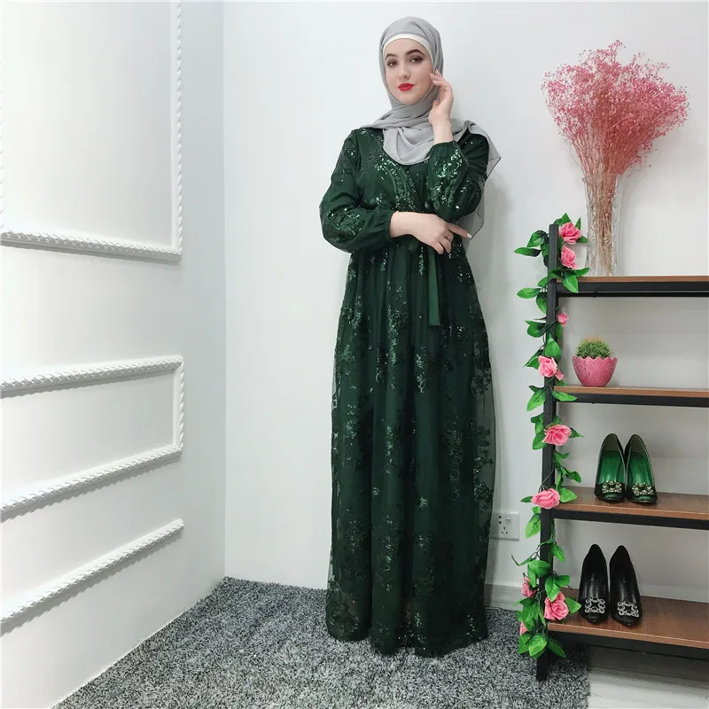 Мусульманское высококачественное кружевное платье Abaya в турецком стиле