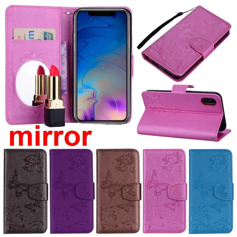 Зеркальный чехол для Apple iphone XR XS Max X 7 8 6s Plus бумажник с подставкой ipod touch 6 5 карт