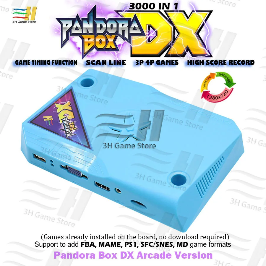 

Pandora Box DX 3000 in 1 jamma board Arcade pcb Can add extra 3000 games Support FBA MAME PS1 MD game For arcade cabinet machine