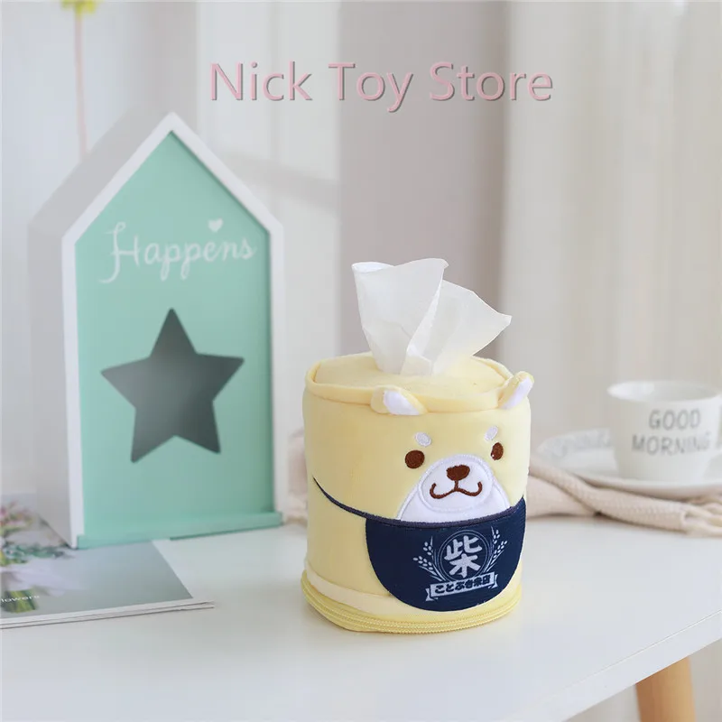 Мультфильм животных Шиба ину плюшевая кукла игрушка мягкий рулон бумажная