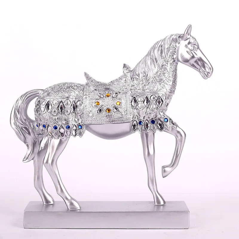 

Home Decor Resin Copper Horse Ornaments Artificial Wine Cabinet Crafts Home Decor Accessories Gifts Imitation Animal Figurine