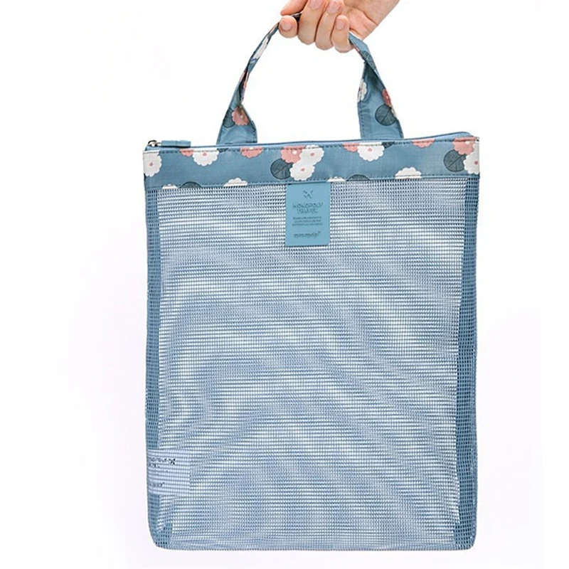 2019 женские сумочки для макияжа моря прозрачные сетчатые зеленые нейлоновые