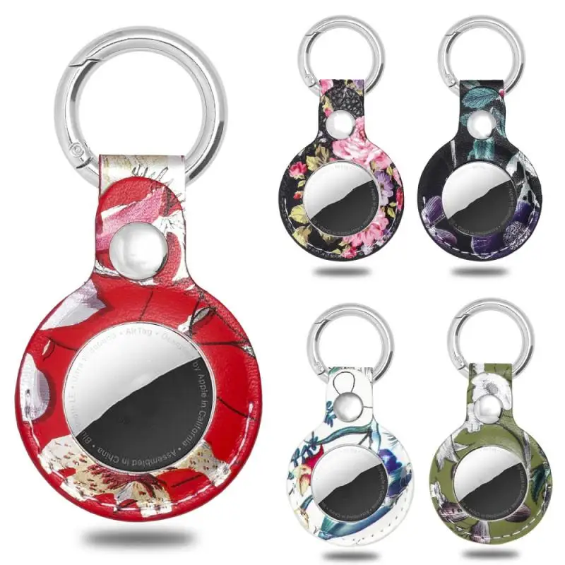 

Protective Cover for Apple AirTag keychain Leather Protective Sleeve Case For AirTags anti-lost Locator Tracker Leather Case