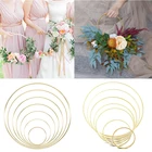 Золотое металлическое кольцо для невесты, переносная гирлянда, искусственный цветочный венок для свадебных торжеств, украшение для девочек