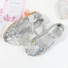Сверкающие детские туфли для девочек, туфли принцессы для вечеринки, свадьбы, стразы с блестками, сверкающие детские туфли на плоской подошве