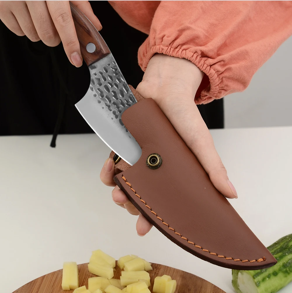 XYj кованый нож для мясника ручной работы 5 дюйма деревянная рукоятка с изгибом