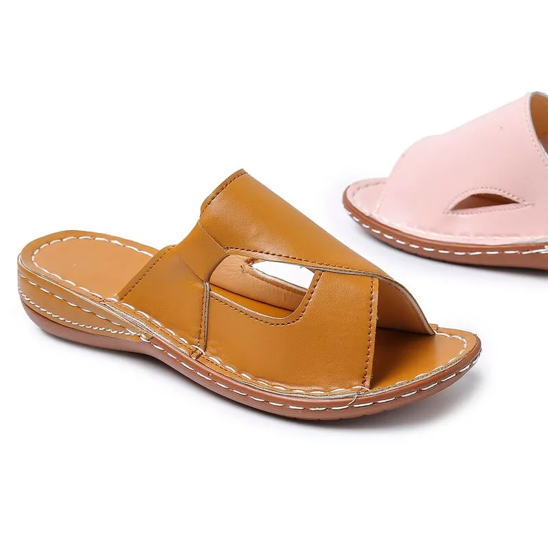 

Summer Women Sandals Flats Buckle Strap Ladies Slides Comfortable Home Beach Slip on Wedges women Shoes Plus women Slippers 2021
