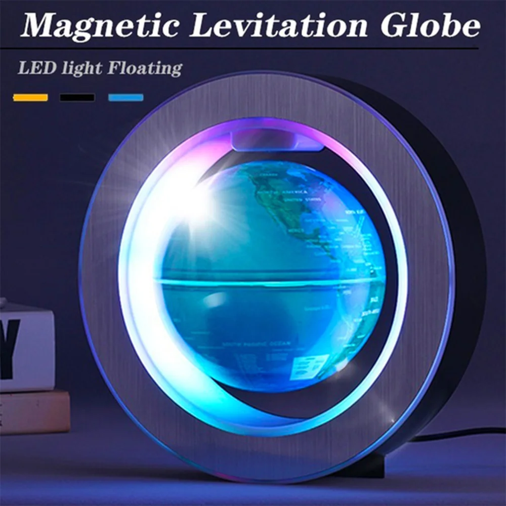 4 дюймовая светодиодная плавающая Магнитная Фотокарта мира Электронная