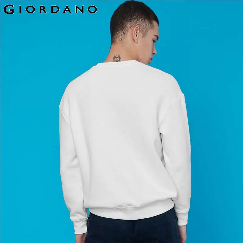 Giordano мужской джемпер с круглым воротом и длинными рукавами на передней части