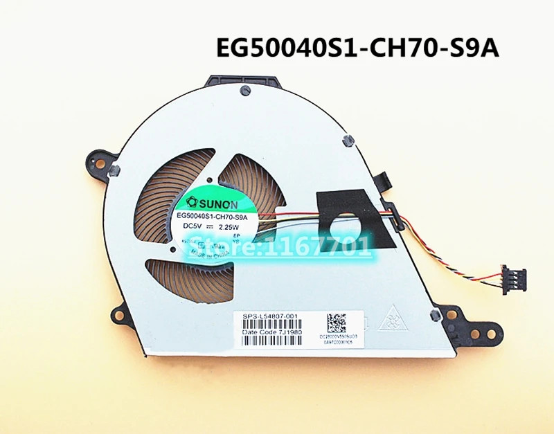 

New Original Laptop/Notebook CPU Cooling Fan For HP Chromebook 15-DE TPN-C140 L54807-001 SUNON EG50040S1-CH70-S9A