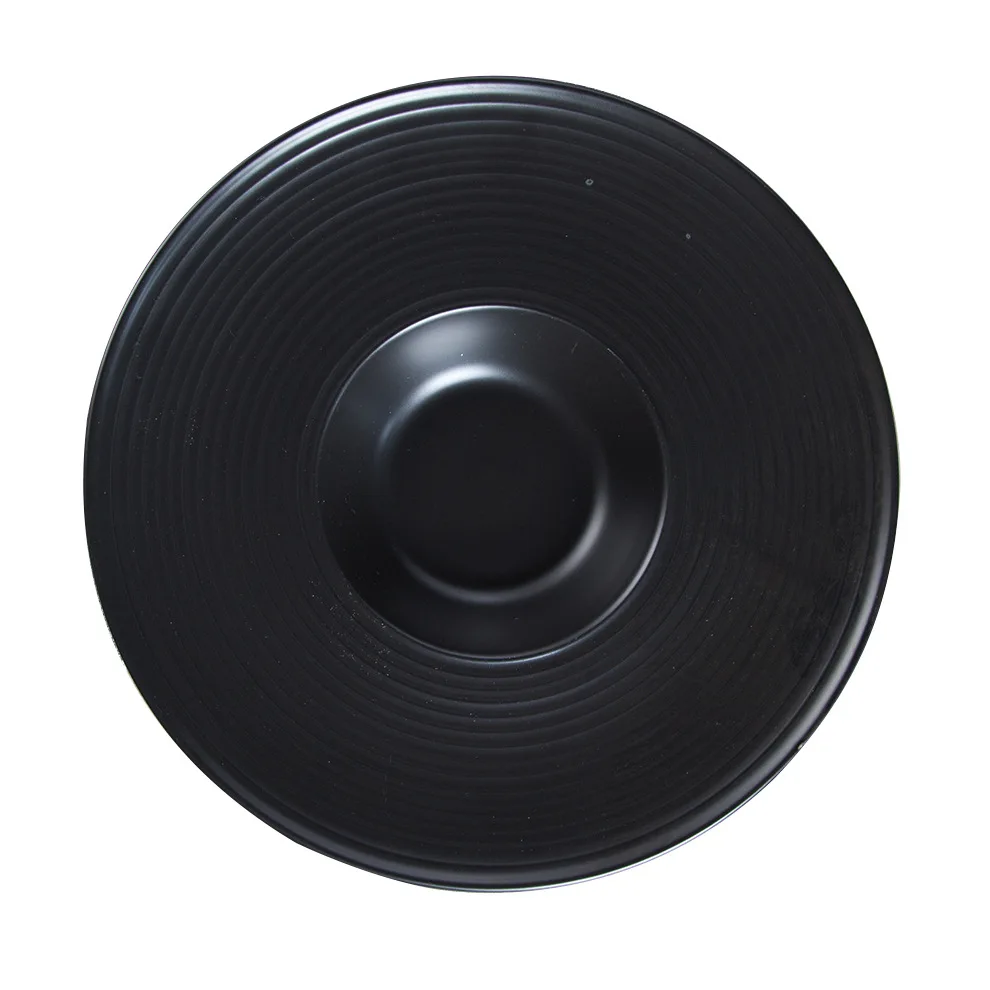 

French Cuisine Dinner Plate High-end Matte Black Ceramic Soup Plate Hotel Restaurant Dessert Pasta Plate Dish Dinnerware