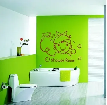 Waterproof Sliding Door Stickers Shower Room Bathroom Wall Decals Toilet Sticker |