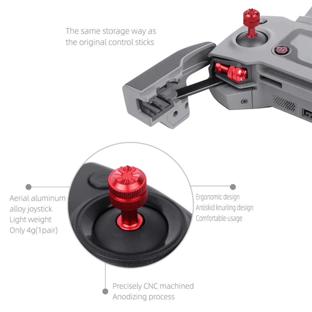 

1Pair Storable In Remote Controller Metal Sticks Thumb Rocker For DJI Mavic Mini/ Mavic 2/ Mavic Air 2020