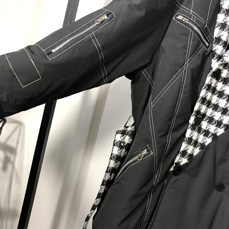 Мужское пальто из хлопка Owen Seak зимняя Длинная ветровка черная