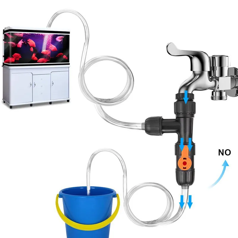 

Two Specifications Fish Tank Plastic Water Changer Water Exchanger Pump Faucet Type Water Changer Fish Tank Cleaning Tools