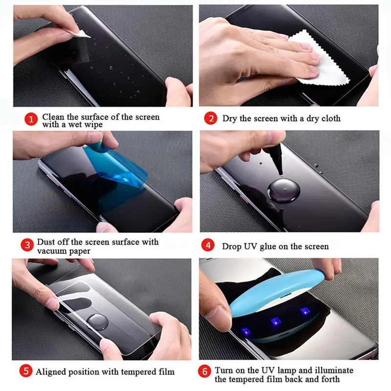 Закаленное стекло для samsung Galaxy S10 S9 S8 Plus S10e УФ жидкость полный клей Защита экрана