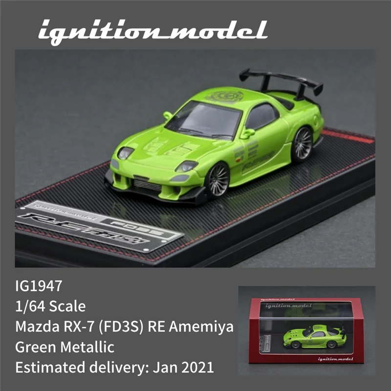 IG 1:64 Mazda RX-7 (FD3S) RE Амэмия зеленый металлик литья под давлением модель автомобиля |