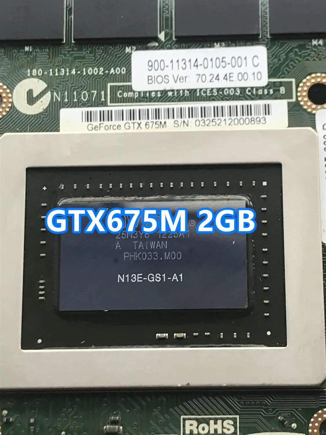 GTX675M GTX 675M N13E-GS1-A1 видео VGA карты для ноутбука MSI GT70 GT60 GX660R GT660 GT680 GT683DX GT783DX