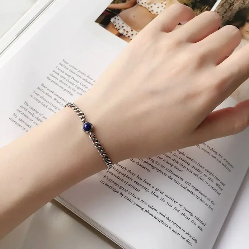 Женские браслеты цепочки из серебра 925 пробы с ляпитом|Гибкие и жесткие браслеты|